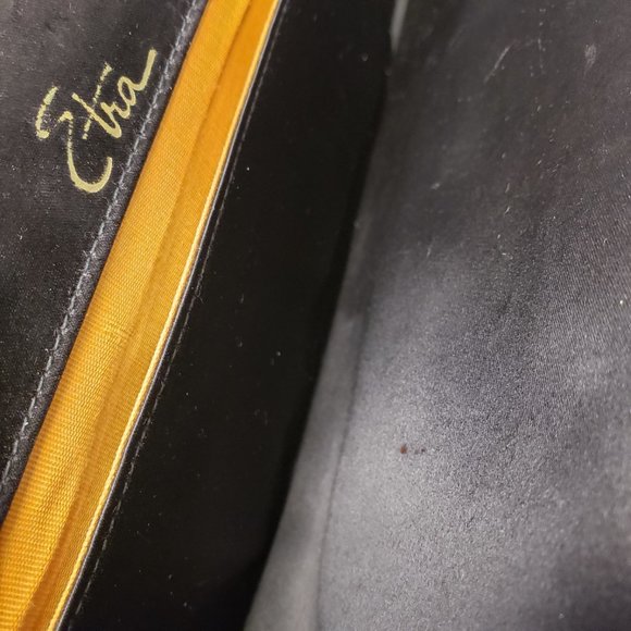 ETRA Vintage Black Patent Leather Clutch Evening Bag - Picture 8 of 11